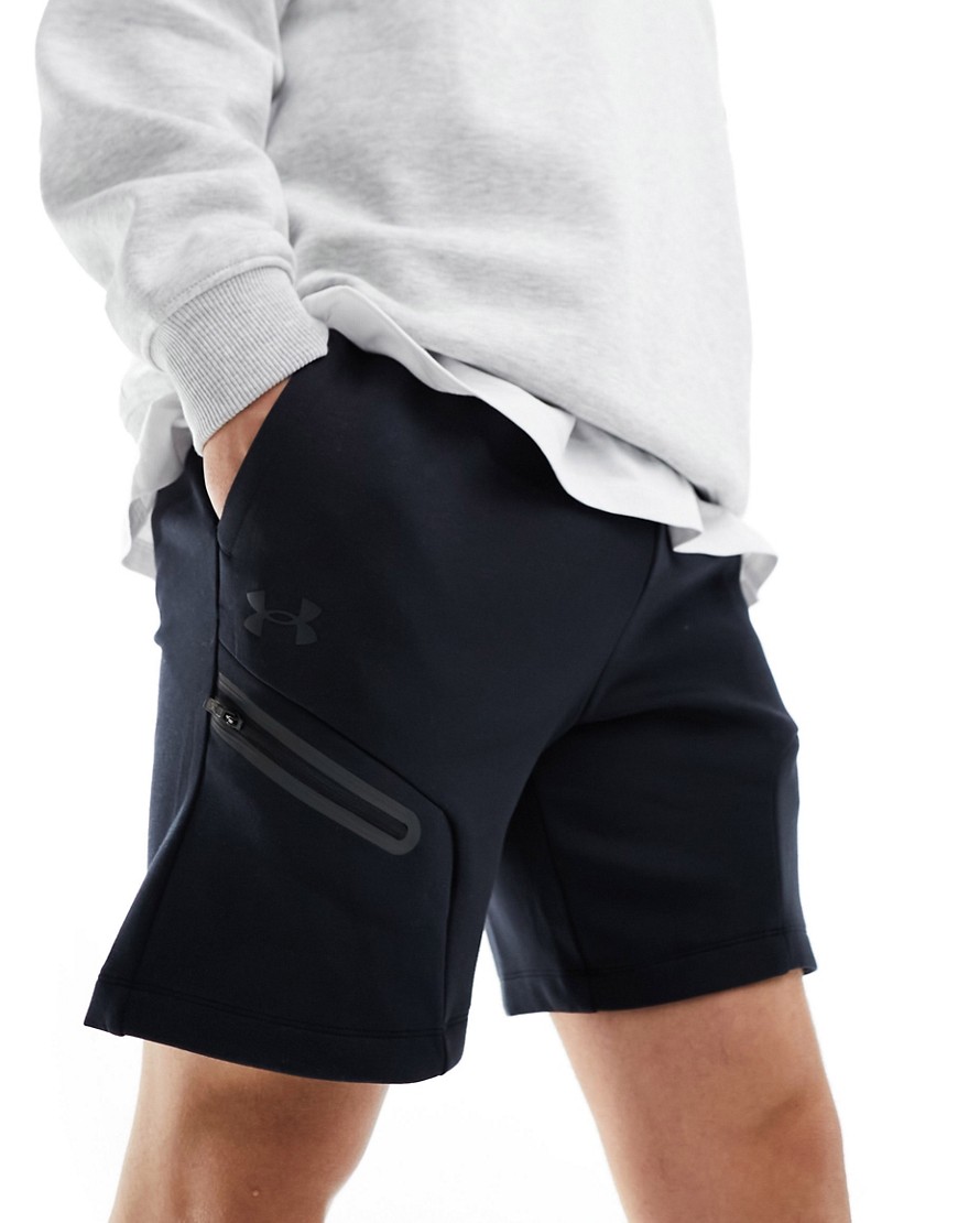 Under Armour Unstoppable fleece shorts in black