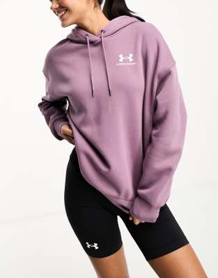 Under Armour Unstoppable oversized fleece hoodie in purple