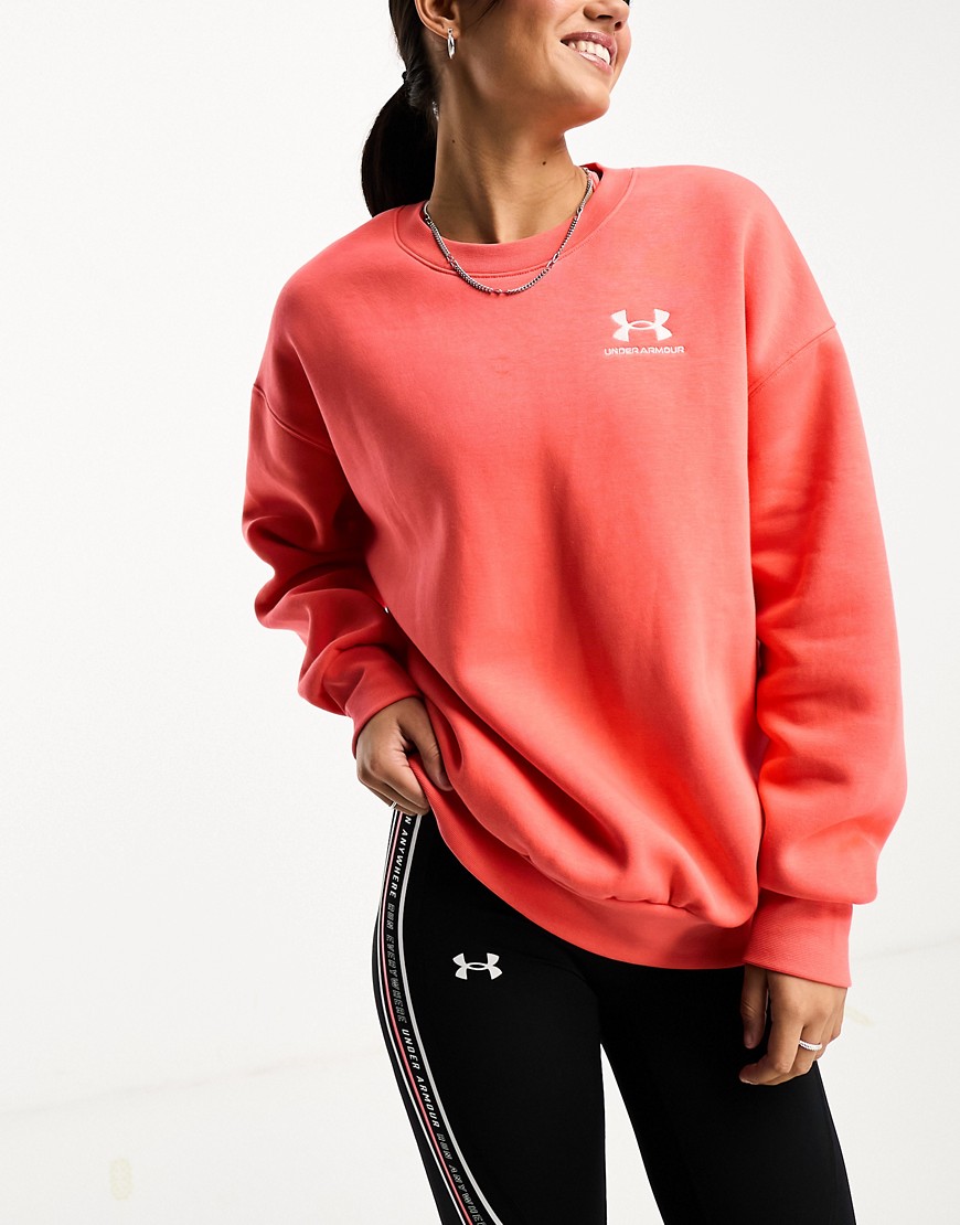 Under Armour Unstoppable oversized fleece sweat in red