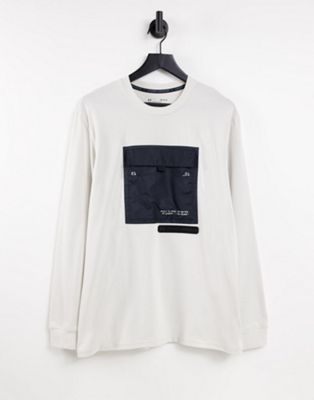Under Armour Utility long sleeve t-shirt in off white