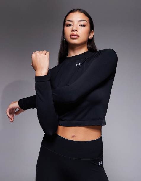 Under Armour - Vanish - Crop top a maniche lunghe senza cuciture nero - view 1