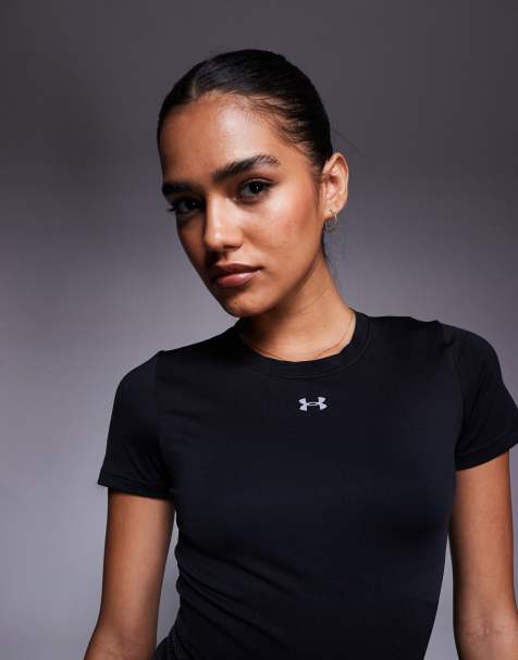 Under Armour - Vanish - Naadloos T-shirt in zwart en staalgrijs - view 1