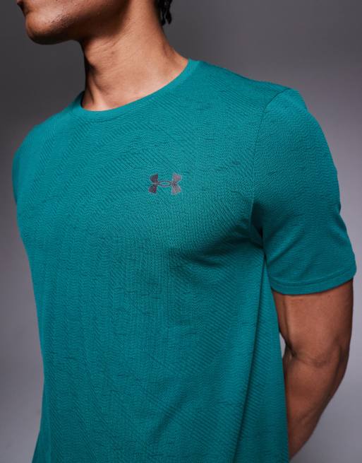 Under Armour – Vanish – Novelty – Blågrön t-shirt med korta ärmar och sömlös design, 4 av 5