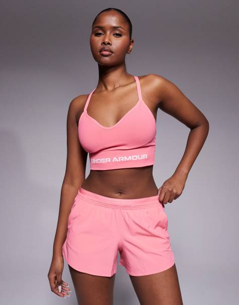 Under Armour – Vanish – Różowy bezszwowy biustonosz sportowy zapewniający lekkie wsparcie - view 1