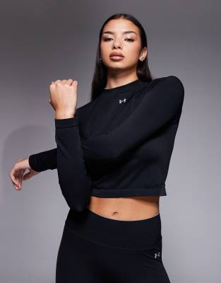 Under Armour Under Armour Vanish seamless long sleeve crop top in black