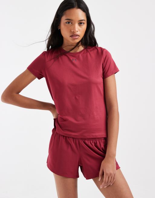 Under Armour Vanish short sleeve t-shirt in burgundy, 3 of 4