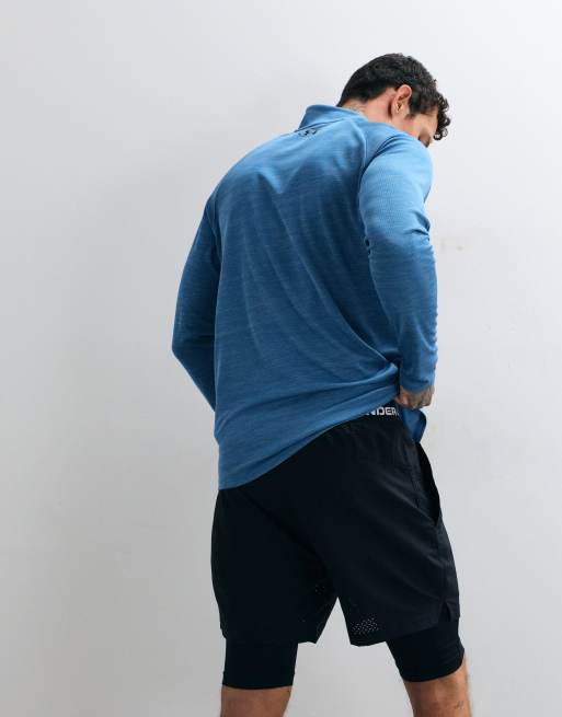 Under Armour Vanish shorts 2 in 1 in tessuto nero e bianco, 3 di 5