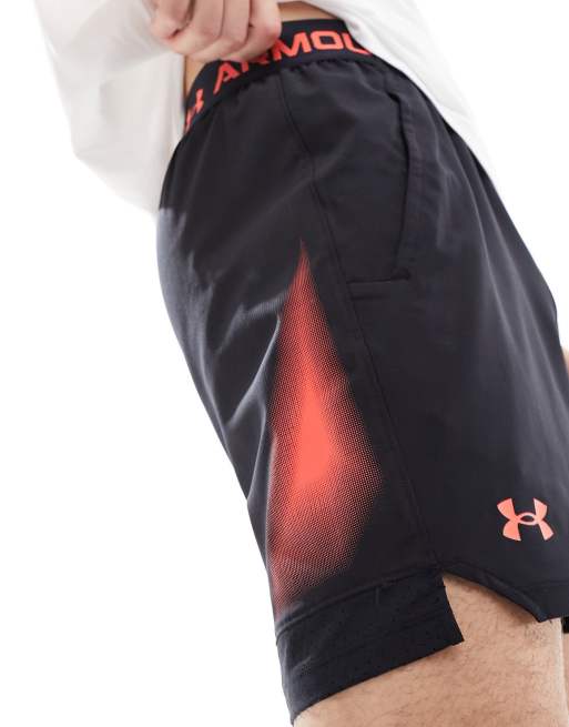 Under armour black and red sale shorts