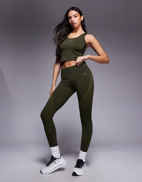 Under Armour – Vanish – Zielone bezszwowe legginsy - view 1