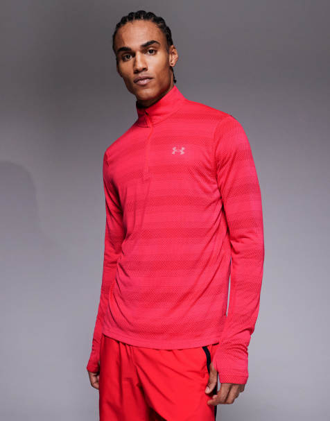 Under Armour – Velociti – Czerwony top z zapięciem pod szyją - view 1