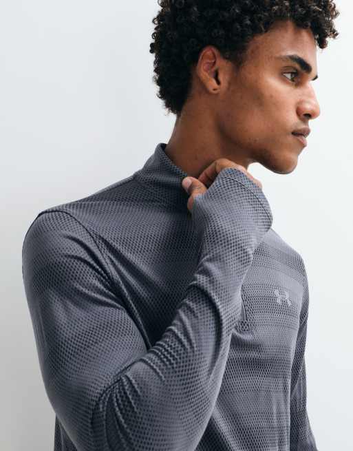 Under Armour – Velociti – Grå t-shirt med kvartslång dragkedja, 2 av 5