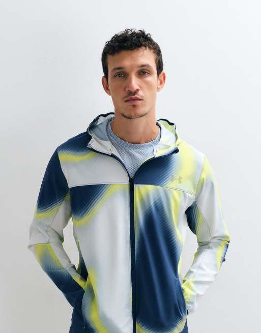 Under Armour Velociti Laufjacke mit reflektierendem Print in Marineblau, 2 von 5