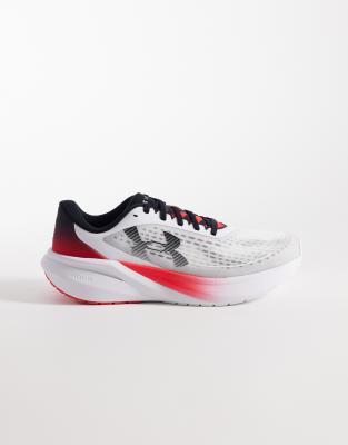 Under Armour Under Armour Velociti Pace running trainers in white and racer red