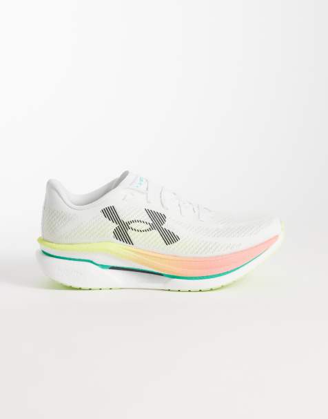 Under Armour Velociti Pro 2 running trainers in white and tangerine - view 1