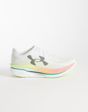Under Armour Velociti Pro 2 running trainers in white and tangerine