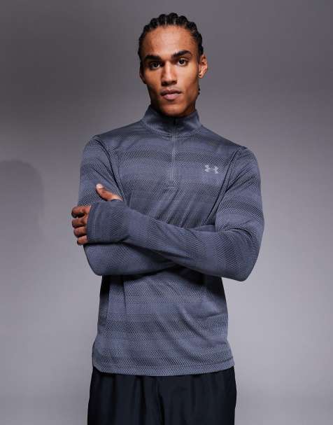 Under Armour Velociti quarter-zip running t-shirt in castlerock grey - view 1