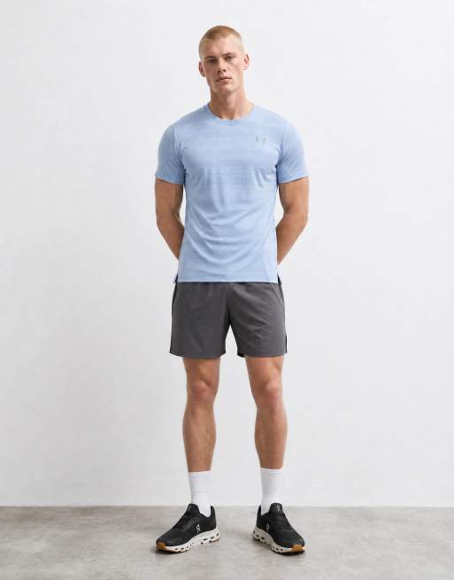 Under Armour Velociti running short sleeve t-shirt in light blue, 10 of 10