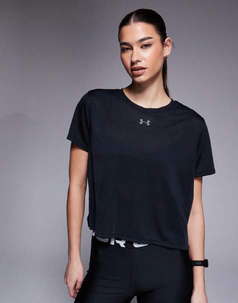 Under Armour Velociti short sleeve running t-shirt in black - view 1