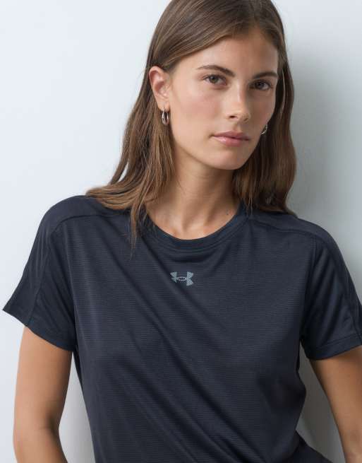 Under Armour Velociti short sleeve running t-shirt in black, 2 of 4