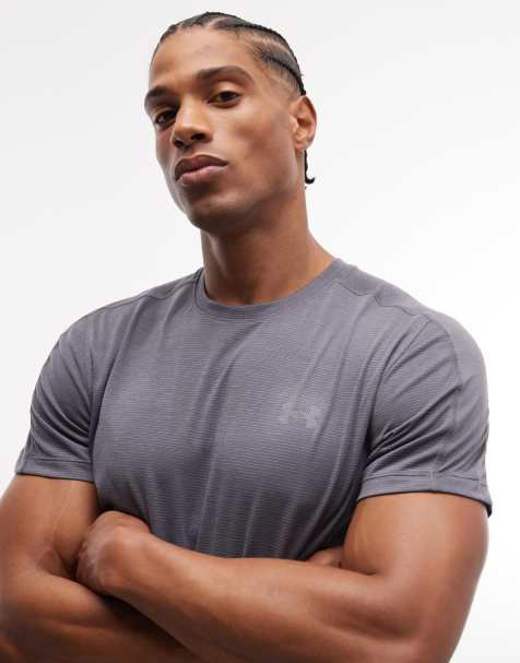 Under Armour Velociti short sleeve running t-shirt in castlerock grey