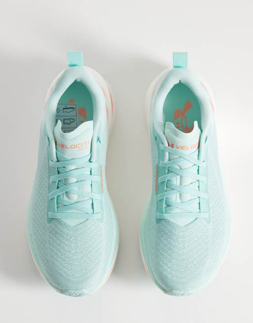 Under Armour – Velociti Speed – Mintgröna och orange löparskor, 3 av 5
