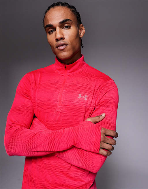 Under Armour - Velociti - Top rosso con zip corta, 3 di 5