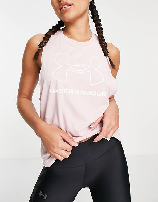 Under Armour vest with large logo in pink