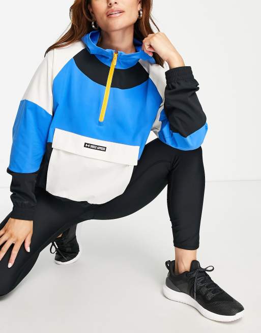 Under Armour - Veste de sport tissée à capuche - Bleu color block
