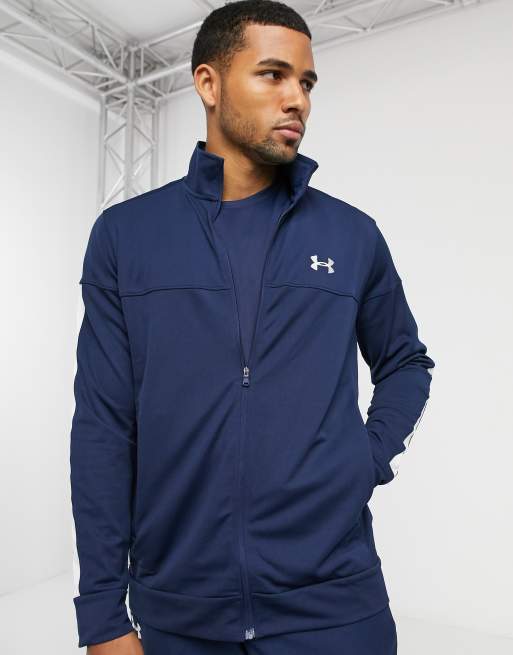 Under Armour - Veste de survêtement style sport en piqué - Bleu