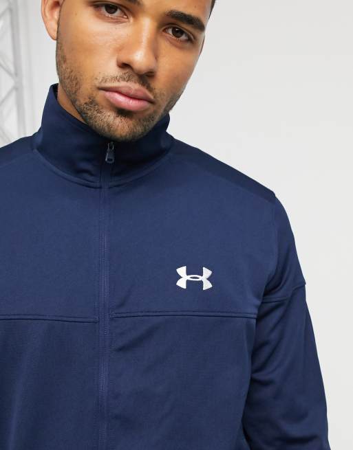 Under Armour - Veste de survêtement style sport en piqué - Bleu marine