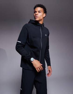 Under Armour - Veste tissée fonctionnelle à fermeture éclair - Noir