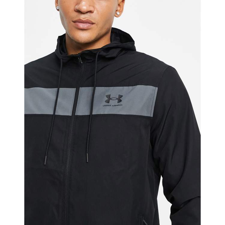 Under Armour windbreaker jacket in black and gray