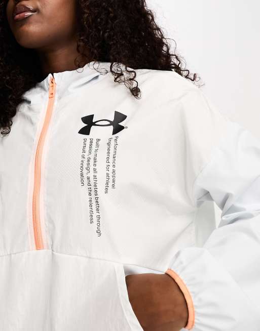 Under Armour Woven Graphic Jacket in white | ASOS