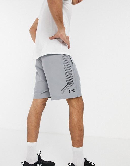 Under Armour woven graphic shorts in grey