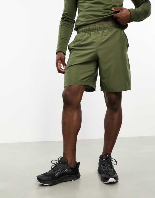 Under Armour woven graphic shorts in khaki ASOS