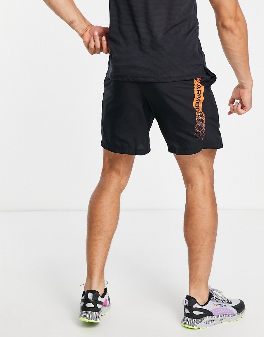 Under Armour Woven Shorts With Side Logo In Black