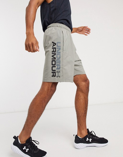 Under Armour woven word mark shorts in grey