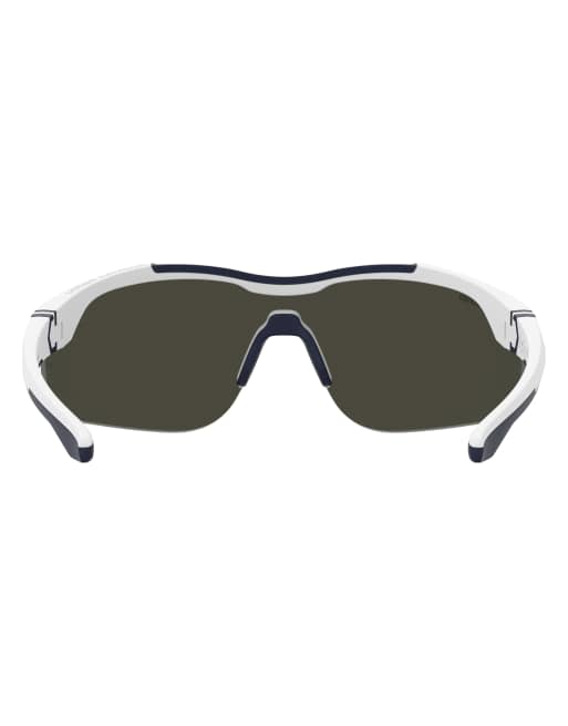 Under Armour - Yard - Gafas de sol blancas rectangulares con lentes azules, 3 de 4