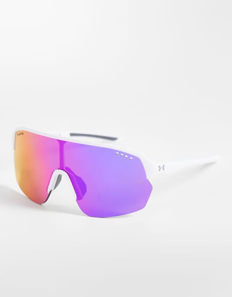 Under Armour - Zonnebrillen - Gameday Mask - Zonnebril met roze glazen in wit - view 1