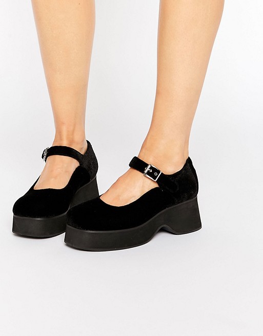 UNIF | UNIF The Spoilers Black Velvet Mary Jane Shoes