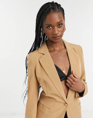 Blazer long camel discount femme