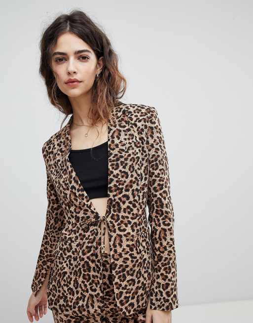 Leopard print 2025 boyfriend blazer