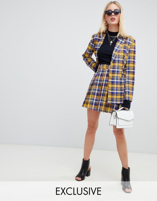 UNIQUE21 Oversized blazer en rok met ruiten combi set ASOS