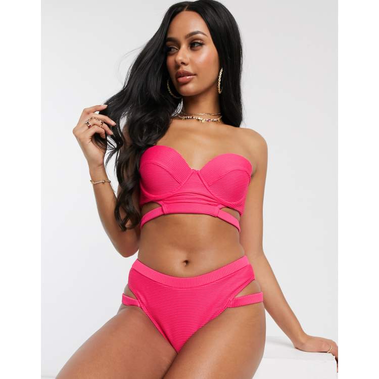 Unique 21 Cut Out Bandeau Bikini Top ASOS