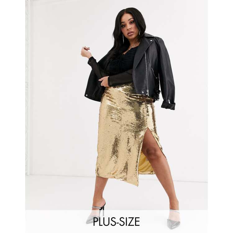 Gold shop pencil skirt