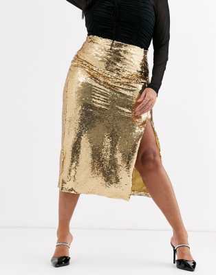 gold bodycon skirt