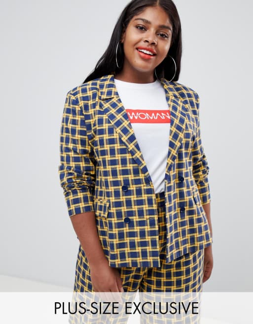 UNIQUE21 - Hero - Plus - Combi-set van double-breasted blazer en broek, 2 van 3