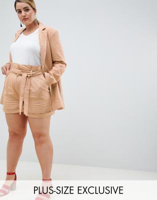 plus size linen shorts