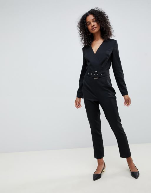 Unique 21 - Jumpsuit met overslag en lange mouwen