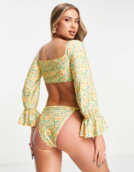 Yellow off the shoulder 2025 bikini